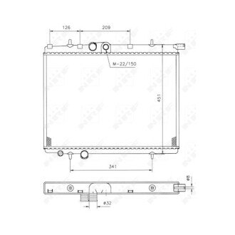 Фото автозапчасти радиатор двигателя CITROEN BERLINGO, BERLINGO MULTISPACE, C4, C4 I, XSARA, XSARA PICASSO; PEUGEOT 206, 206+, 307, PARTNER, PARTNER TEPEE 1.1-2.0D 06.96- NRF 509525