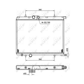 Фото автозапчасти радиатор двигателя CITROEN BERLINGO, BERLINGO/MINIVAN, C4, C4 I, XSARA, XSARA PICASSO; PEUGEOT 2008 I, 307, PARTNER, PARTNER ORIGIN, PARTNER ORIGIN/MINIVAN, PARTNER/MINIVAN 1.1-Electric 06.96- NRF 519525