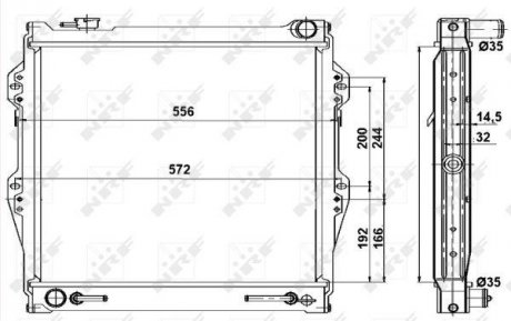 Фото автозапчасти радиатор двигателя TOYOTA 4 RUNNER, CRESSIDA 2.0/3.0 07.77-10.95 NRF 52091 (фото 1)