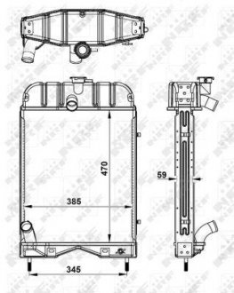 Фото автозапчасти радиатор двигателя (рамка) MASSEY FERGUSON 100 A3.144/AD3.152 01.64-12.78 NRF 52145