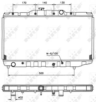 Фото автозапчасти радиатор двигателя TOYOTA CELICA, COROLLA, COROLLA FX 1.3/1.6 06.83-10.94 NRF 526711