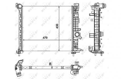 Фото автозапчасти радиатор двигателя OPEL MERIVA B 1.7D 06.10-01.17 NRF 53008 (фото 1)