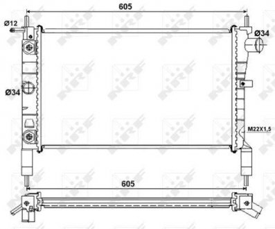 Фото автозапчасти радиатор двигателя (АКПП) OPEL ASTRA F 1.4/1.6 09.91-09.98 NRF 53036