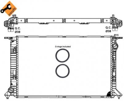 Фото автозапчасти радиатор двигателя (с монтажными элементами Easy Fit) AUDI A5 4.2 06.07-03.12 NRF 53064