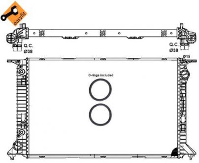 Фото автозапчасти радиатор двигателя (АКПП, с монтажными элементами Easy Fit) AUDI A4, A5 4.2 06.07-08.15 NRF 53065