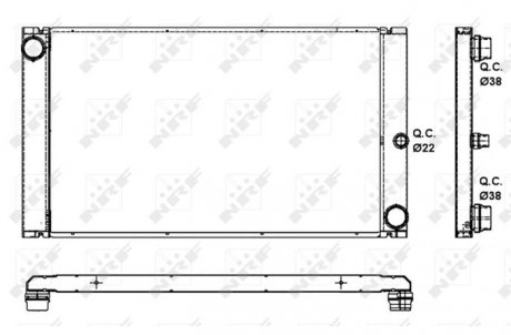 Фото автозапчасти радиатор двигателя (АКПП) BMW 5 (E60), 5 (E61), 6 (E63), 6 (E64) 2.0D/3.0D 09.02-12.10 NRF 53091