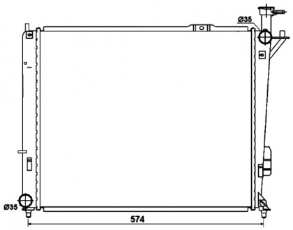 Фото автозапчасти радиатор двигателя HYUNDAI GRANDE SANTA FE, SANTA FE II, SANTA FE III, SANTA FE II/SUV 2.0D/2.2D 01.09- NRF 53174 (фото 1)