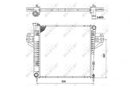 Фото автозапчасти радиатор двигателя JEEP CHEROKEE 2.4 09.01-01.08 NRF 53182
