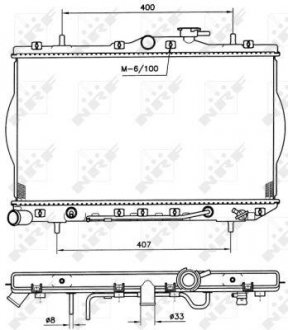 Фото автозапчастини радіатор двигуна HYUNDAI ACCENT, ACCENT I 1.3/1.5 10.94-01.00 NRF 53261