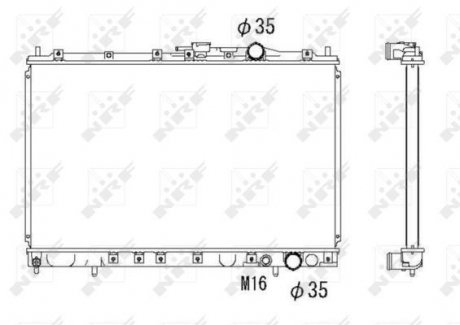 Фото автозапчастини радіатор двигуна MITSUBISHI SPACE, SPACE RUNNER 2.0D 10.92-08.99 NRF 53301