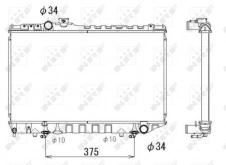 Фото автозапчасти радиатор двигателя TOYOTA SUPRA 3.0 01.86-05.93 NRF 53334