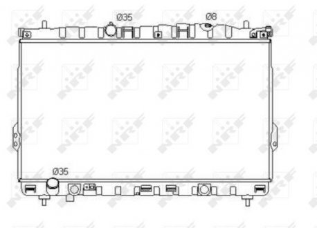 Фото автозапчасти радиатор двигателя HYUNDAI HIGHWAY, TRAJET, TRAJET/MINIVAN 2.0/2.0D 09.99-07.08 NRF 53353