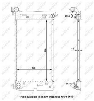 Фото автозапчастини радіатор двигуна TOYOTA COROLLA, COROLLA VERSO 1.4/1.6/1.8 08.01-03.08 NRF 53373