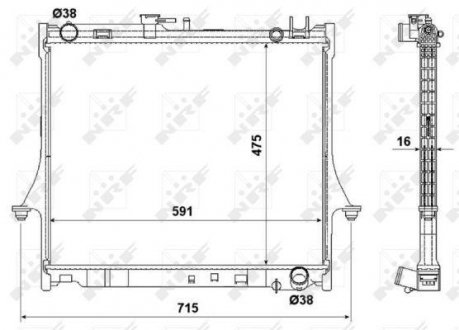 Фото автозапчасти радиатор двигателя ISUZU D-MAX I 2.5D 05.02-06.12 NRF 53540