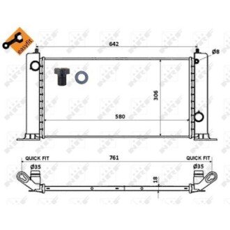 Фото автозапчастини радіатор двигуна (з монтажними елементами Easy Fit) FIAT STILO 1.2/1.4/1.6 10.01-08.08 NRF 53603