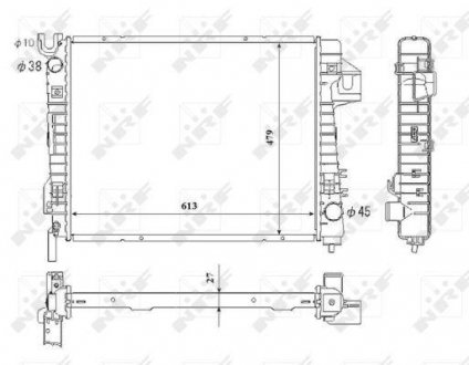 Фото автозапчасти радиатор двигателя DODGE RAM 1500 4.7/5.9 06.01-09.08 NRF 53712