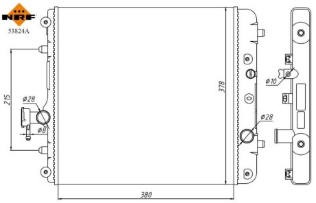 Фото автозапчасти радиатор двигателя OPEL AGILA; SUBARU JUSTY II, JUSTY III; SUZUKI IGNIS II, WAGON R, WAGON R+ 1.0-1.5 10.95- NRF 53824A