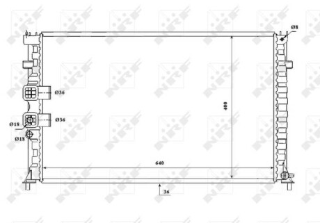 Фото автозапчастини радіатор двигуна PEUGEOT 406 2.0 01.99-12.04 NRF 53842