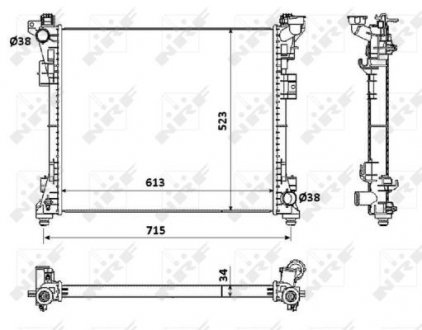 Фото автозапчастини радіатор двигуна (АКПП) CHRYSLER VOYAGER V 3.3/3.6/3.8 10.07- NRF 53900