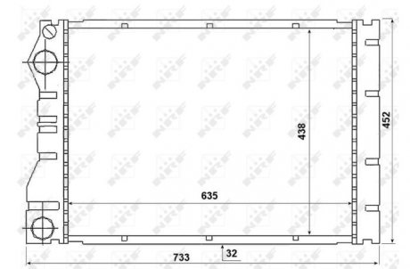 Фото автозапчастини радіатор двигуна RENAULT AVANTIME, ESPACE III 2.0/2.2D 07.00-05.03 NRF 53975 (фото 1)