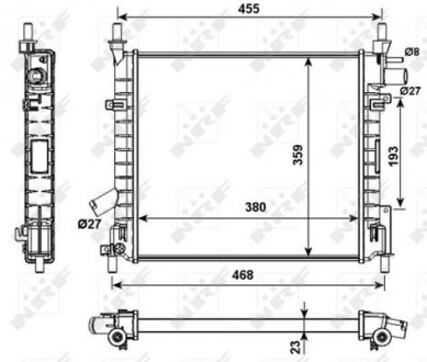 Фото автозапчасти радиатор двигателя FORD KA, STREET KA 1.3/1.6 09.96-11.08 NRF 53989 (фото 1)