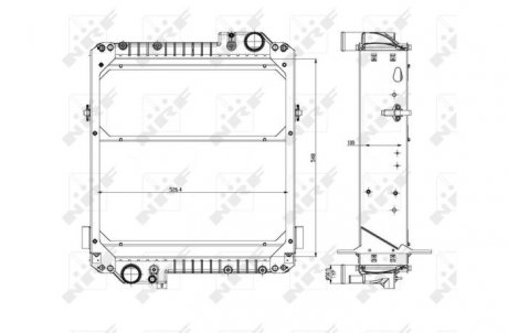 Фото автозапчасти радиатор двигателя (рамка) MASSEY FERGUSON 5000, 6000 1004-40T-1104D-E44TA 01.99-12.08 NRF 54073