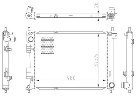 Фото автозапчасти радиатор двигателя (МКПП) HYUNDAI I20, I20 ACTIVE 1.0-1.4D 11.14- NRF 550033