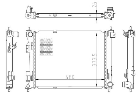 Фото автозапчасти радиатор двигателя (МКПП) KIA RIO IV, STONIC 1.0-1.6D 01.17- NRF 550039