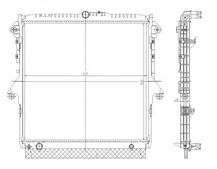 Фото автозапчасти радиатор двигателя FORD RANGER 2.2D/2.5/3.2D 04.11- NRF 560001