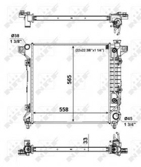 Фото автозапчасти радиатор двигателя DODGE DAKOTA 4.7 10.00-09.03 NRF 56023