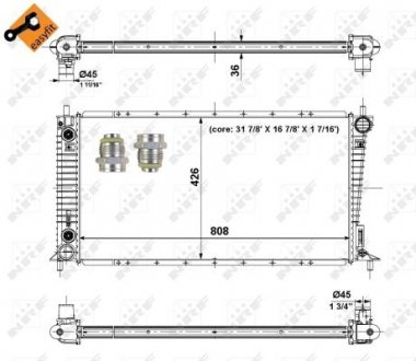 Фото автозапчасти радиатор двигателя (с монтажными элементами Easy Fit) FORD USA F-150 4.6 10.96-09.98 NRF 56035