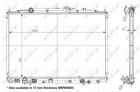 Фото автозапчасти радиатор двигателя ACURA MDX 3.5 03.01-12.05 NRF 56053 (фото 1)