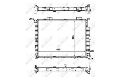 Фото автозапчасти радиатор двигателя (МКПП) MERCEDES E T-MODEL (S210), E (W210) 3.0D 06.95-07.99 NRF 56140