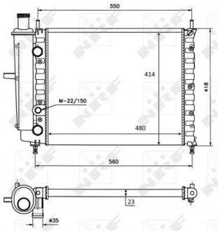 Фото автозапчастини радіатор двигуна FIAT BRAVA, BRAVO I, MAREA 1.2-1.6CNG 10.95-12.02 NRF 58016