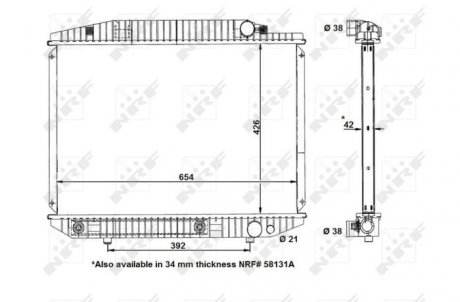 Фото автозапчасти радиатор двигателя MERCEDES S(C126), S(W126) 3.8-5.5 12.79-06.91 NRF 58131