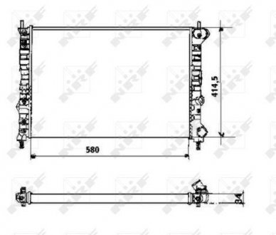 Фото автозапчасти радиатор двигателя LANCIA LYBRA, LYBRA SW 1.6 07.99-10.05 NRF 58169