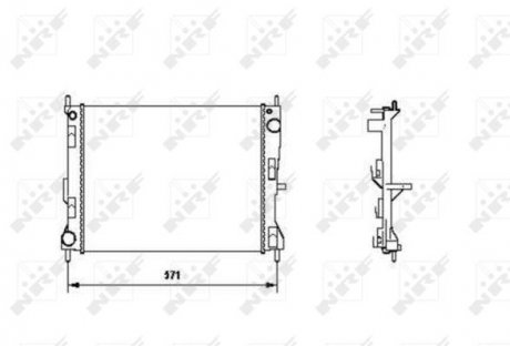 Фото автозапчастини радіатор двигуна NISSAN MICRA III; RENAULT CLIO III, MODUS 1.2-1.5D 01.03- NRF 58188 (фото 1)