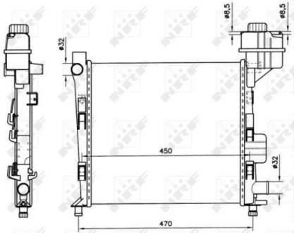 Радиатор двигателя MERCEDES A (W168) 1.4/1.6 07.97-08.04 NRF 58252