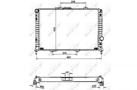 Фото автозапчастини радіатор двигуна LANCIA LYBRA, LYBRA SW 1.9D-2.4D 07.99-10.05 NRF 58254