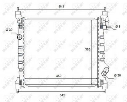 Фото автозапчастини радіатор двигуна CHEVROLET SPARK 1.0/1.0LPG/1.2LPG 03.10- NRF 58454 (фото 1)