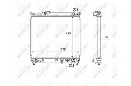 Фото автозапчасти радиатор двигателя SUZUKI VITARA 1.6/2.0D 07.90-03.99 NRF 58536