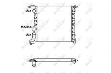 Фото автозапчасти радиатор двигателя RENAULT CLIO I 1.2 01.96-09.98 NRF 58783 (фото 1)