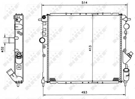 Фото автозапчасти радиатор двигателя RENAULT CLIO I 1.8/2.0 01.91-09.98 NRF 58784