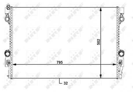 Радиатор двигателя PORSCHE PANAMERA 3.0-4.8 09.09-10.16 NRF 59172 (фото 1)