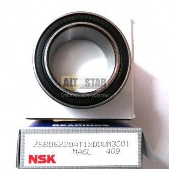 Підшипник шківа компресора кондиціонера NSK 35BD5220AT1XDDUM3C01 MA6L5