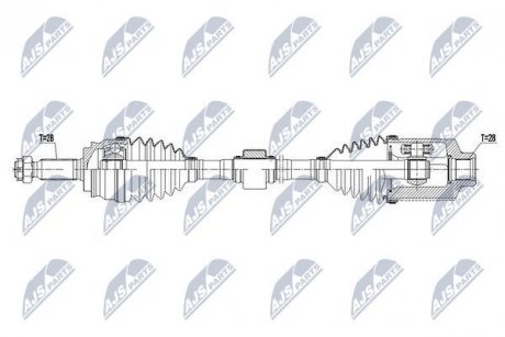 Фото автозапчасти піввісь | jeep compass 4wd 2.4 14- /atm,прав/ NTY NPWCH058