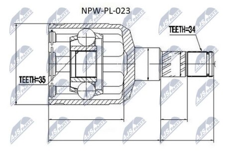 Фото автозапчастини шАРНИР РАВНЫХ УГЛОВЫХ СКОРОСТЕЙ NTY NPW-PL-023