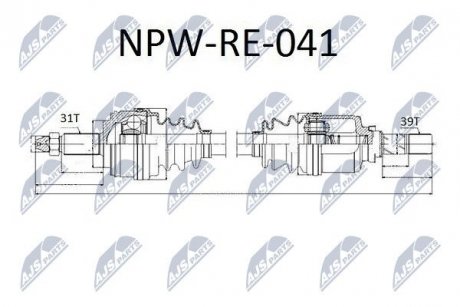 ПІВВІСЬ | RENAULT MASTER FWD 2.3DCI 11-, OPEL MOVANO 2.3CDTI 11-, NISSAN NV400 2.3DCI 11- /ЛІВ/ NTY NPWRE041 (фото 1)