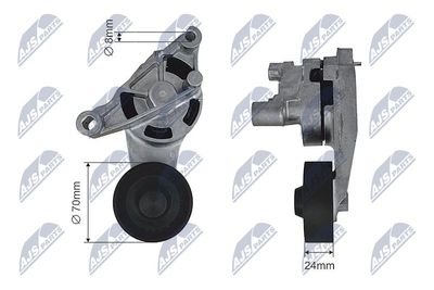 Фото автозапчастини натяжник ременя потічнового | audi a3 03-13, seat altea 04->, leon 05->, toledo iii 04->, skoda octavia i/ii 04->, superb ii 09->,vw caddy iii 04->, golf v 03->, passat 05-10,touran 03-> NTY RNK-AU-023 (фото 1)