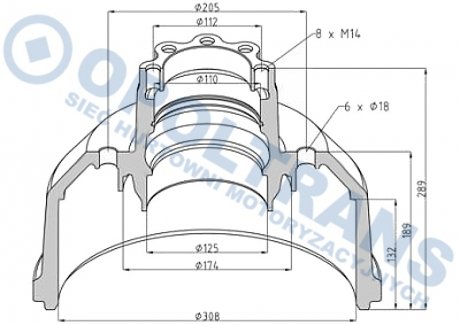 Фото автозапчасти ступица-Барабан Mercedes 914 задняя 308x289 OPOLTRANS 07-01-00-0397